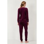 Lela Standart Fit Bisiklet Yaka Yumuşak Kadife Pijama Takımı Bayan PİJAMA TAKIMI 6094202