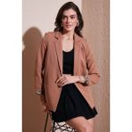 Lela Standart Fit Mono Yaka Desenli Astar Detaylı Blazer Kadın Ceket6524003 - Camel - XL