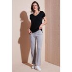 Lela Streç Slim Fit Yüksek Bel Geniş Paça Çimalı Bayan Eşofman Altı 5866078 GRİ
