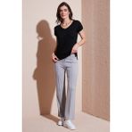 Lela Streç Slim Fit Yüksek Bel Geniş Paça Çimalı Eşofman Altı Bayan Eşofman Altı 5866078 - XL - Gri
