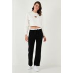 Lela Streç Slim Fit Yüksek Bel Geniş Paça Çimalı Eşofman Altı EŞOFMAN ALTI 5866078