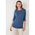 Lela Truvakar Kol Bisiklet Yaka Basic Pamuklu Bluz Bayan Bluz 5863589