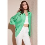 Lela Truvakar Kol Oversize Yazlık Gömlek Bayan Gömlek 514344034 - Açık Yeşil