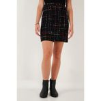 Lela Tüvit Desenli Slim Fit Yüksek Bel Mini Boy Etek Bayan ETEK 5866436