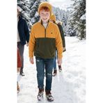 LELA Unisex Çocuk Polar, Yarım Fermuarlı, Dik Yaka, Renk Bloklu, Sarı, 7-8 Yaş
