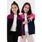 Lela Yumuşak Dokulu Fermuarlı Renk Bloklu Dik Yaka Cepli 2'li Paket Hırka Polar Çocuk POLAR 5905001S2 - Fuşya - Mor - 11 - 12 Yaş