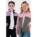 Lela Yumuşak Dokulu Fermuarlı Renk Bloklu Dik Yaka Cepli 2'li Paket Hırka Polar Çocuk POLAR 5905001S2 - Lila - Füme - 7 - 8 Yaş