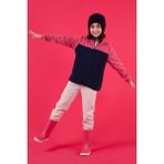 Lela Yumuşak Dokulu Fermuarlı Renk Bloklu Dik Yaka Cepli Hırka Polar Unisex Çocuk POLAR 5905001 - Fuşya - Lacivert - 7 - 8 Yaş