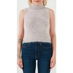 Lela Yumuşak Tüylü Slim Fit Balıkçı Yaka Crop Bayan Süveter 4615566 GRİ