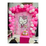 Lema Store Kitty 50 Balon Pembe Fuşya Beyaz Konsept Dogum Günü Hello