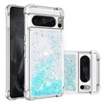 LEMAXELERS Google Pixel 8 Pro için cep telefonu kılıfı, parıltılı Quicksand yaratıcı akıcı sıvı, silikon şeffaf kılıf, arka kapak, parıltılı sıvılı, Google Pixel 8 Pro YBLS Blue Star için