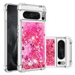 LEMAXELERS Google Pixel 8 Pro için cep telefonu kılıfı, parıltılı Quicksand yaratıcı akıcı sıvı, silikon şeffaf kılıf, arka kapak, parıltılı sıvılı, Google Pixel 8 Pro YBLS Pink Xin için