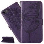 LEMAXELERS iPod Touch 5 / iPod Touch 6/7 Kılıf, iPod Touch 5 için Cep Telefonu Kılıfı Kabartmalı Kelebek Çiçek Flip Case PU Deri Cover Mıknatıslı Koruyucu Kılıf Stand Cep Telefonu Kılıfı iPod Touch 5,