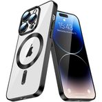 LEMAXELERS MagSafe ile Huawei Mate 20 Pro için şeffaf manyetik kılıf, parıltılı şeffaf entegre kamera koruması cam silikon kılıf ince asla sarı koruyucu kılıf Huawei Mate 20 Pro için, YIX Black