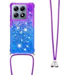 LEMAXELERS Xiaomi 14T Pro için cep telefonu zinciri, cep telefonu kılıfı, bantlı, parıltılı hızlı kum, akıcı sıvı, omuz askılı yüzer, cep telefonu kordonu, bant zincir, Xiaomi 14T Pro YB GS Zi Blue