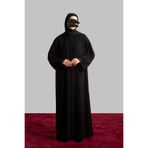 Lemaye Güpür Detaylı Abaya Takım - Siyah