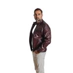 lemfey KAHİRE BORDO ERKEK DERİ CEKET