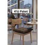 LemonBloom BAF 4'lü Sandalye Minderi 40x40 cm - Yumuşak Dokulu Bağcıklı Mutfak ve Balkon Minderi Seti