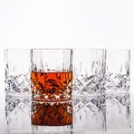 LEMONSODA Kristal Kesim Eski Moda Viski Bardakları - 10 oz Ultra Şeffaf Birinci Sınıf Kurşunsuz Kristal Cam Bardak Bourbon, Scotch, Konyak, Kokteyl İçmek İçin (4'lü Set)
