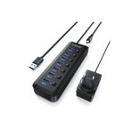 lemorele TC111 7 Port USB 3.0 Hub Çoklayıcı - Açma Kapama Anahtarlı 5x Veri + 2x Şarj İstasyonu LED Göstergeli USB Çoğaltıcı Adaptör Laptop Masaüstü PC Uyumlu