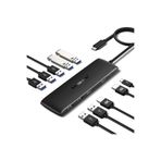 Lemorele TC300, Type-C Çoklayıcı Hub - Çift HDMI - 10GBPS USB 3.1 - 10 Portlu 100W Pd Şarjlı Docking Station