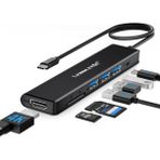 Lemorele TC70 7 In 1 Type-C Hub Adaptör Çoğaltıcı 4K HDMI 100W Pd USB 3.0 Sd/tf Kart Okuyucu Type-C Çoklayıcı