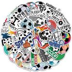 Lemorni Su Şişeleri için Futbol Çıkartmaları, Çocuklar, Erkekler, Gençler, Yetişkinler, 50 Adet Vinil Su Geçirmez Çıkartmalar Toplu Hediye, Futbol Sporları Parti Şekerleri, Futbol Süslemeleri (Futbol)