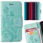 LEMORRY Asus Zenfone 4 Max ZC554KL Kılıf Deri Kapaklı Cüzdan Kılıfı Slim Fit Tampon Koruma Manyetik Kayış Stand Kart Yuvası Yumuşak TPU Kapak ZC554KL için, Lucky Grass (Yeşil)