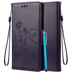 LEMORRY Kılıf Samsung Galaxy Note10+ için Kılıf Deri Kapaklı Cüzdan Kılıf İnce Tampon Koruması Manyetik Bant Stant Kart Yuvası Yumuşak TPU Kılıf Galaxy Note10+ N975F için, Şanslı Çim (Mürper)