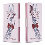 LEMORRY Samsung Galaxy Note10+ / -N975F Kılıf Deri Kapaklı Cüzdan Kılıfı Slim Fit Tampon Koruma Manyetik Kayış Standı Kart Yuvası Yumuşak TPU Kılıf Galaxy Note10+ için, Zürafa