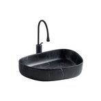 Lena E-2107SM Siyah Mermer Tezgahüstü Lavabo