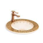 Lena E-3055A Yarım Tezgah Üstü Porselen Lavabo