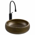 Lena E-4161C Haki Yeşil Tezgah Üstü Porselen Lavabo