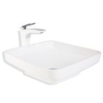 Lena E-4416 Beyaz Tezgah Üstü Porselen Lavabo