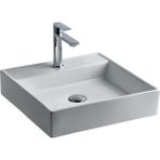 Lena E-5173 Beyaz Tezgah Üstü Porselen Lavabo 440x440x100 mm Kare Formunda Kullanışlı Tasarım