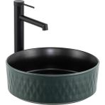 Lena E-W5001YS Mat Yeşil Siyah Tezgah Üstü Lavabo