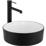 Lena E-W5002SB Mat Siyah Beyaz Tezgah Üstü Lavabo
