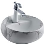 Lena EH-4660M6 Beyaz Mermer Tezgah Üstü Lavabo