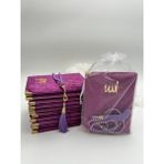 Lena Gift Workshop 10 Adet Hediyelik Tül Keseli Kadife Yasin Cüzü ve Inci Tesbih Seti ( Mevlit-Hac-Umre) - Mor