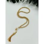 Lena Gift Workshop 10 Adet Hediyelik Vavlı Püsküllü Plastik Inci 99'lu Namaz Tesbihi ( Mevlit-Sünnet-Hac-Umre) - Altın