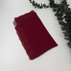 Lena Gift Workshop Kadın Anne Şifon Dantelli Iğne Oyalı Tesettür Namaz Mevlit Örtüsü ( Mevlit-Sünnet-Hac-Umre) - Bordo