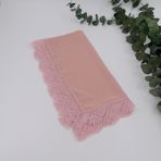 Lena Gift Workshop Kadın Anne Şifon Dantelli Iğne Oyalı Tesettür Namaz Mevlit Örtüsü ( Mevlit-Sünnet-Hac-Umre) - Pembe