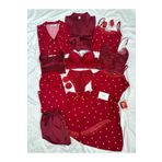 Lena Homewears Bordo Saten Kutulu 11 Parça Lüks Dev Pijama Gecelik Sabahlık Iç Giyim Çeyiz Seti