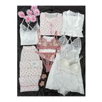 Lena Homewears Ekru Saten Kutulu 10 Parça Lüks Dev Pijama Gecelik Sabahlık Iç Giyim Çeyiz Seti