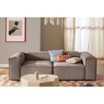 Lena İkili Fitilli Kadife Koltuk, Kahverengi
