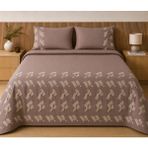 Lena Maison Bohem Şönil Nakışlı Çift Kişilik Yatak Örtüsü 240X260 cm - Vizon - 240 x 260 cm