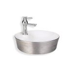 Lena Tezgah Üstü Çanak Lavabo E-5002G - Gri - Beyaz - Gri beyaz