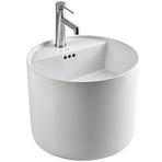 Lena - Tezgah Üstü Monoblok Lavabo Yuvarlak Yarım OUTLET - E-252-