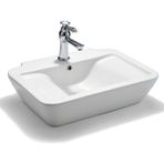 Lena - Tezgah Üstü Porselen Lavabo - E-2251 - Beyaz