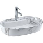 Lena - Tezgah Üstü Porselen Lavabo Mermer Desenli Outlet - E-2114M1- - Beyaz